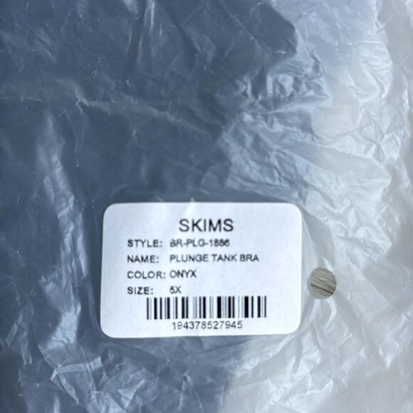 Skims PLUNGE TANK BRA ONYX (BLACK) 5XL NWT in packaging - Picture 5 of 5